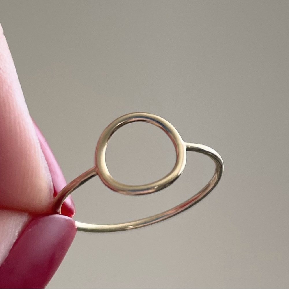Solid Gold Halo Ring - image 1